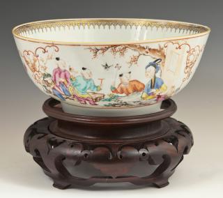 Appraisal: Chinese Famille Rose Punch Bowl th c the inte Chinese