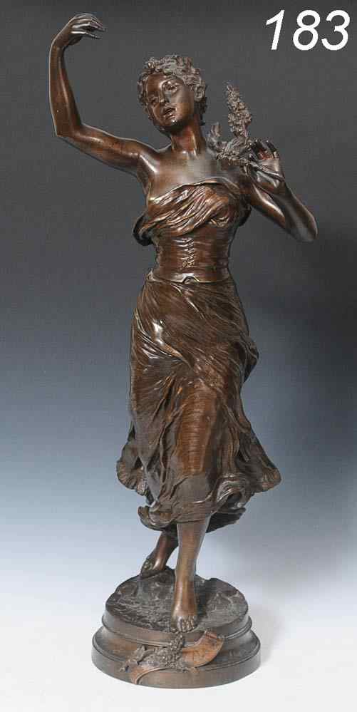 Appraisal: Henri Louis Levasseur Bronze Figure of Diana '' high late