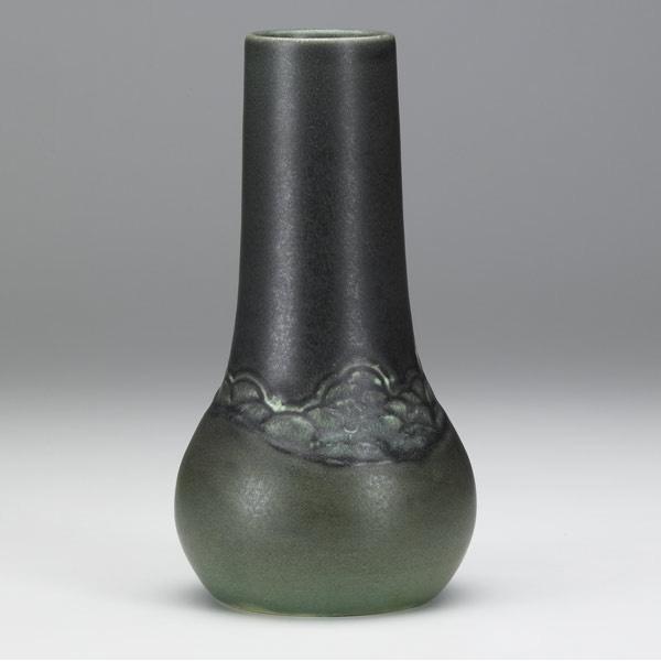 Appraisal: ROOKWOOD Carved Mat bulbous vase by William Hentschel with stylized