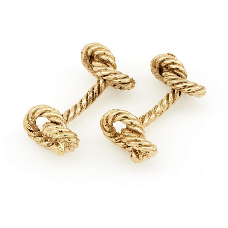 Appraisal: k Yellow gold knot cufflinks k Yellow gold knot cufflinks