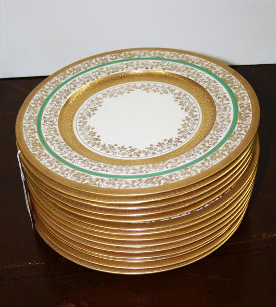 Appraisal: Atlas China Co porcelain plates 'Dutchess' pattern with scrolling gilt