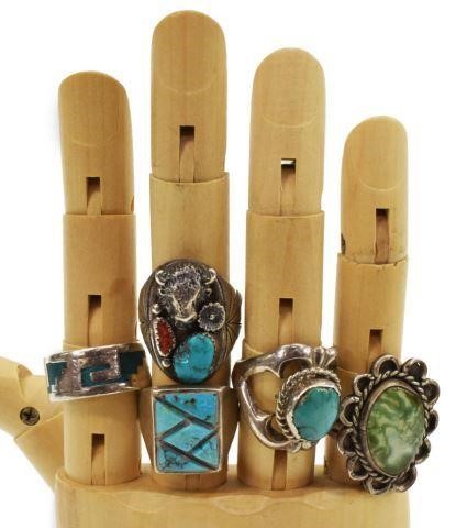 Appraisal: lot of Native American and Southwest style ring group various