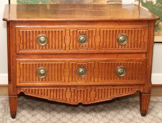 Appraisal: CARVED WALNUT TWO DRAWER COMMODE CARVED WALNUT TWO DRAWER COMMODE