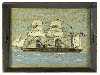 Appraisal: A VICTORIAN SAILOR'S WOOLWORK PICTURE of a three-masted steam vessel