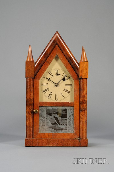 Appraisal: Mahogany Miniature Sharp Gothic or Steeple Torsion Pendulum Clock by