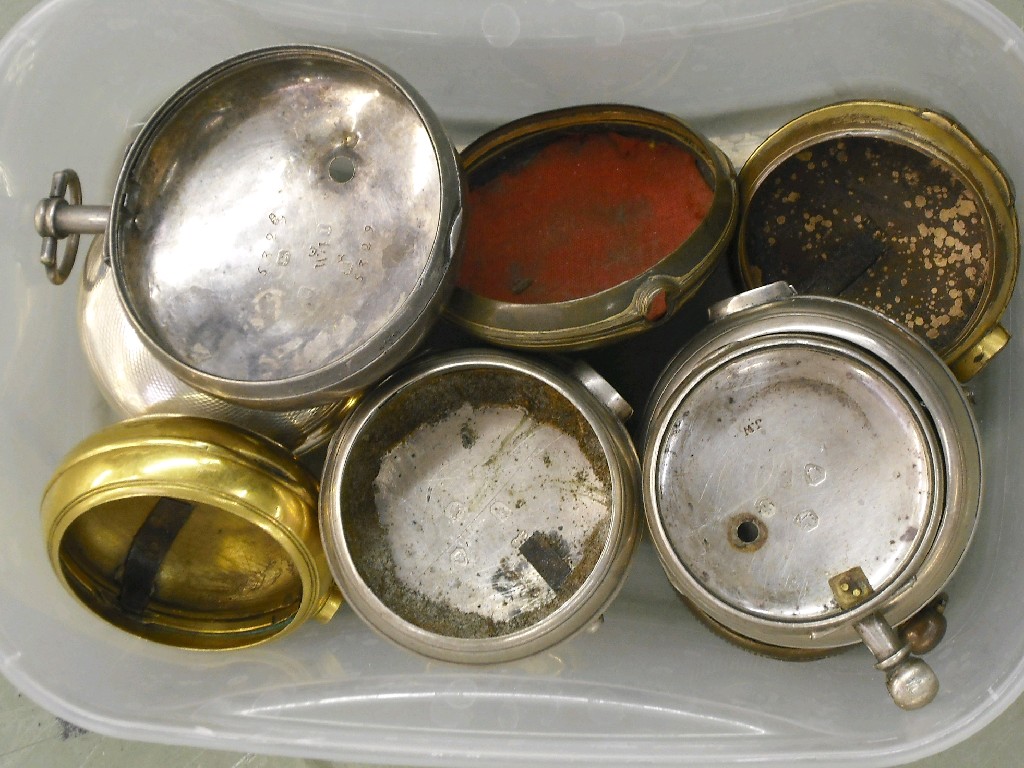 Appraisal: Selection of ten assorted silver and gilt metal inner and