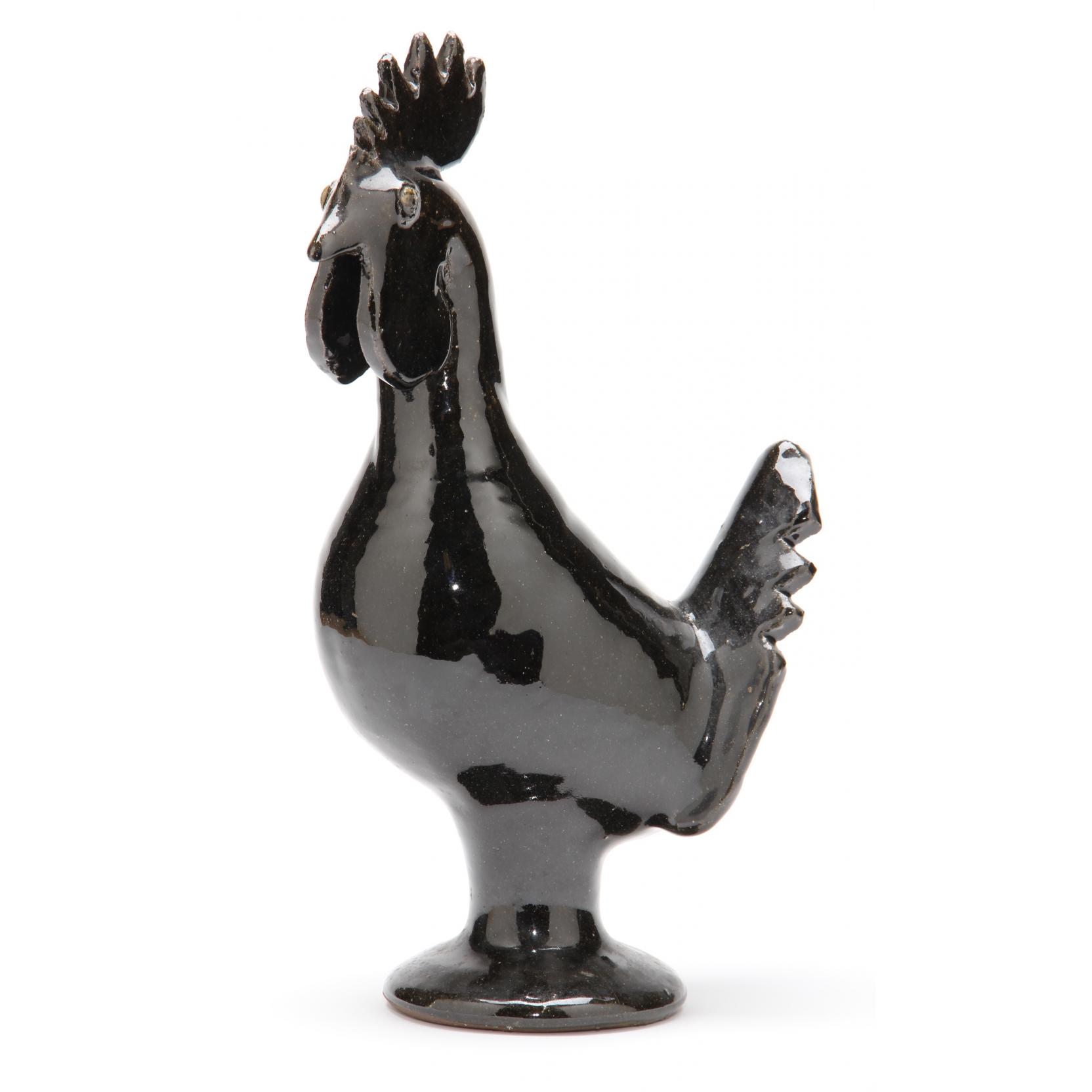 Appraisal: Georgia Folk Pottery Rooster Edwin Meaders White County b slimly