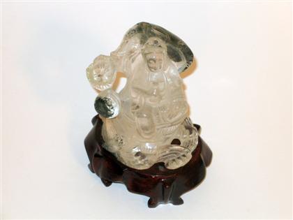 Appraisal: Chinese rock crystal figure of Quanyin Carved from a single