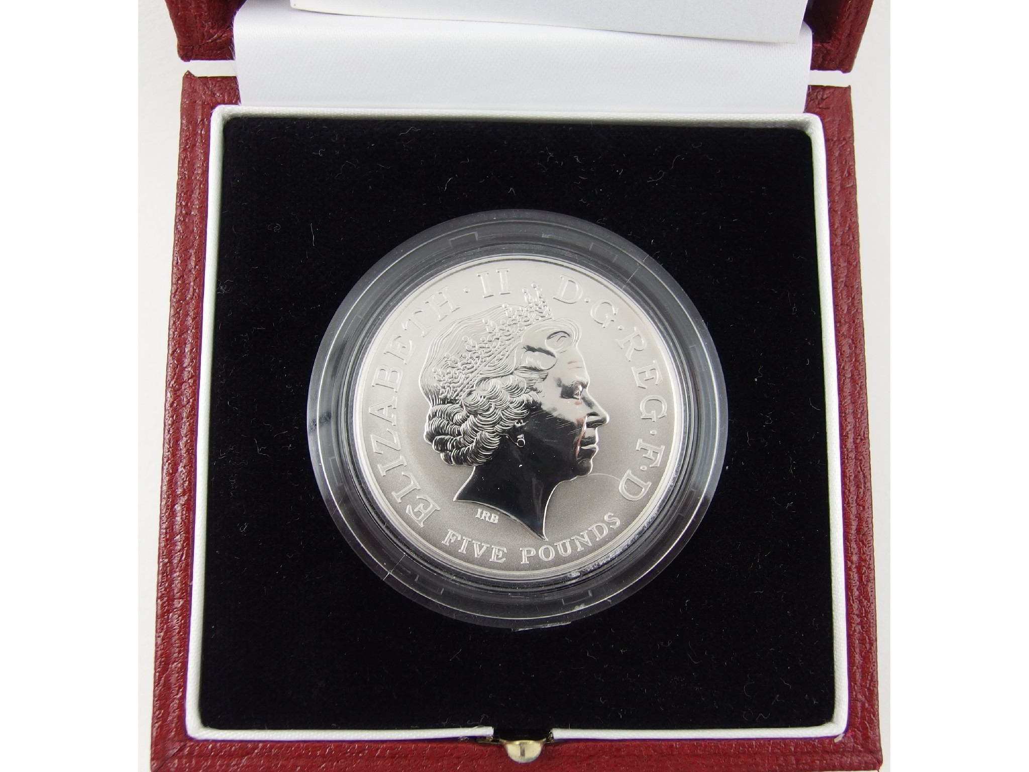 Appraisal: A - platinum proof entente cordiale commemorative five pound coinwith