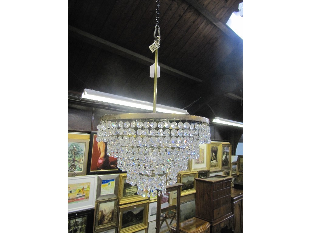 Appraisal: Cut glass ceiling light