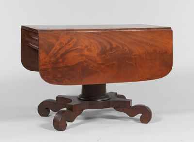 Appraisal: An American Empire Style Table Empire style pedestal with four