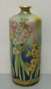 Appraisal: NIPPON CORALENE VASE Having a floral design and gilt highlights