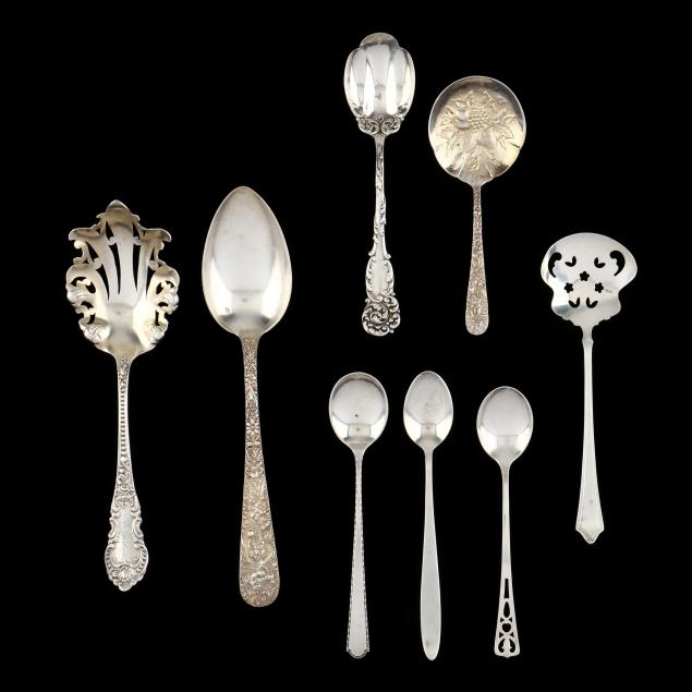 Appraisal: EIGHT STERLING SILVER SERVERS Including a J B S M