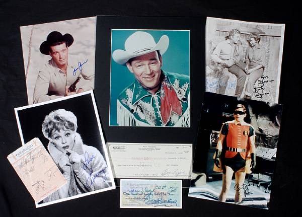 Appraisal: A collection of photographs and other items signed by movie