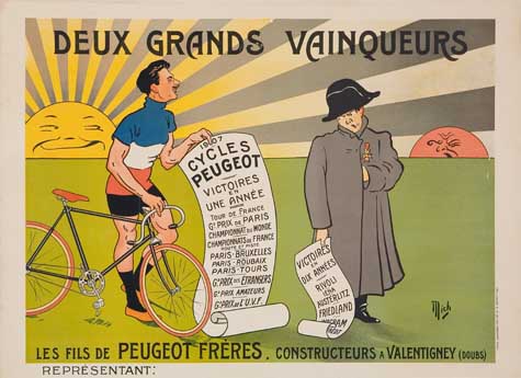 Appraisal: MICH MICHEL LIEBEAUX - DEUX GRANDS VAINQUEURS CYCLES PEUGEOT x