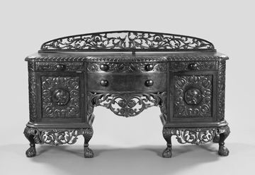 Appraisal: Baroque-Inspired Walnut and Circassian Walnut Sideboard second quarter th century