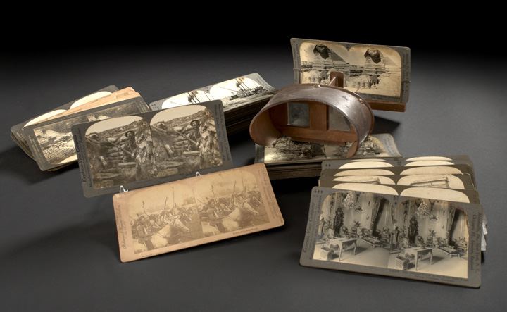 Appraisal: Wooden Stereoscope and a Collection of Stereoscopic Cards first quarter