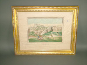 Appraisal: A mid th century picture in coloured silks entitled Edinburgh