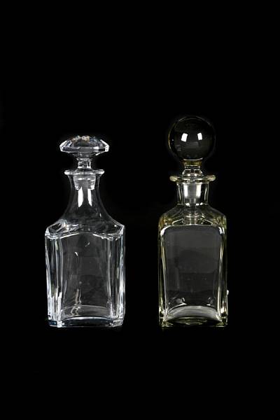 Appraisal: A group of three decanters together with a crystal compote