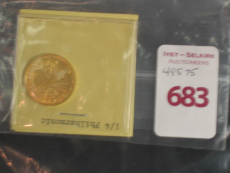 Appraisal: QUARTER OZ Weiner Philharmonic coin Estimate -