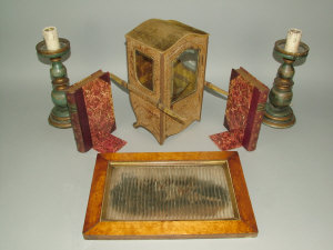 Appraisal: A sedan chair table top display cabinet early th century