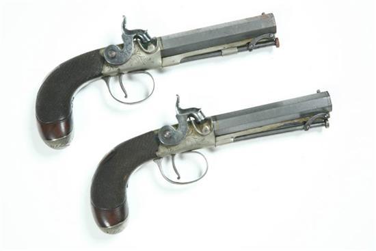 Appraisal: PAIR OF PERCUSSION PISTOLS England th century Marked Fenton London