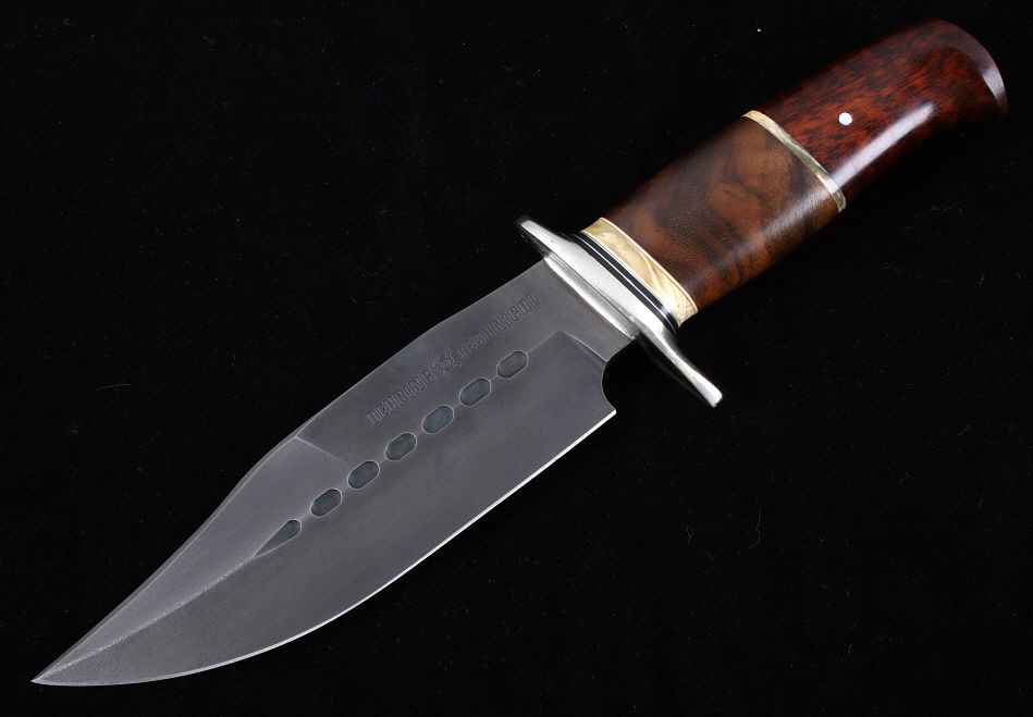 Appraisal: J Behring Jr Custom Bowie Knife Leather Sheath Featured in