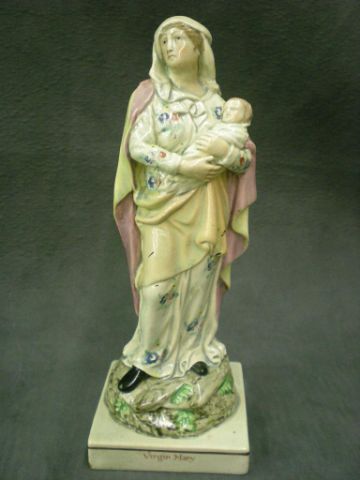 Appraisal: Staffordshire Virgin Mary Titled Figure figurine early square-based figure excellent