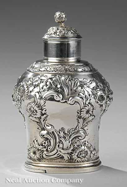 Appraisal: A George II Sterling Silver Baluster Form Tea Caddy maker