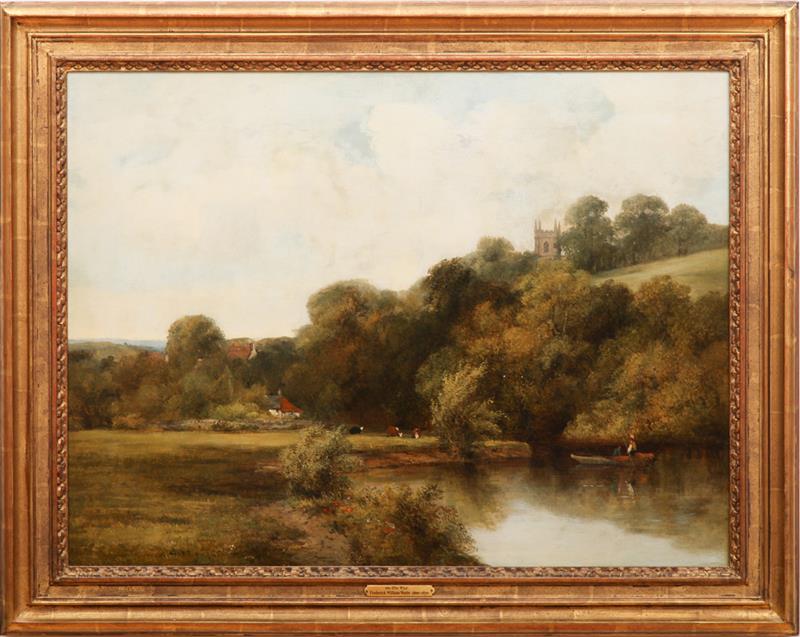 Appraisal: FREDERICK WILLIAM WATTS - ON THE WYE Oil on canvas