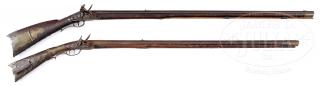 Appraisal: TWO FULL STOCK FLINTLOCK AMERICAN KENTUCKY RIFLES TWO FULL STOCK