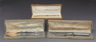 Appraisal: Three Cased French Cutlery Sets c with ste Three Cased