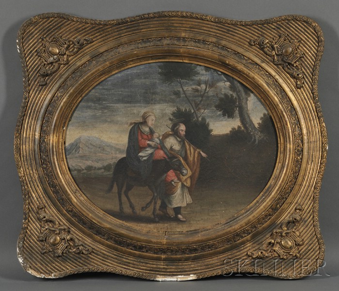 Appraisal: Italian School th Century Flight into Egypt Unsigned Oil on