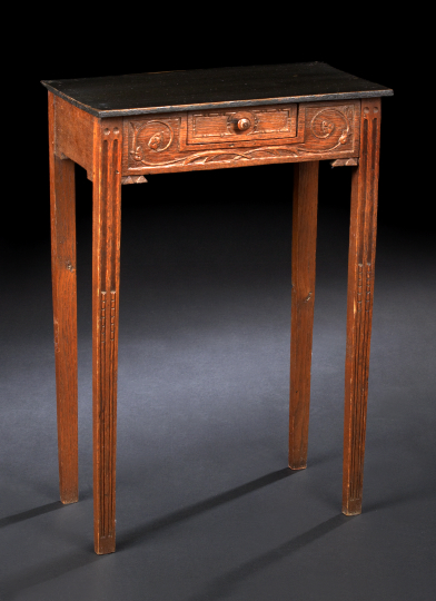 Appraisal: French Provincial Carved Oak Occasional Table second quarter th century