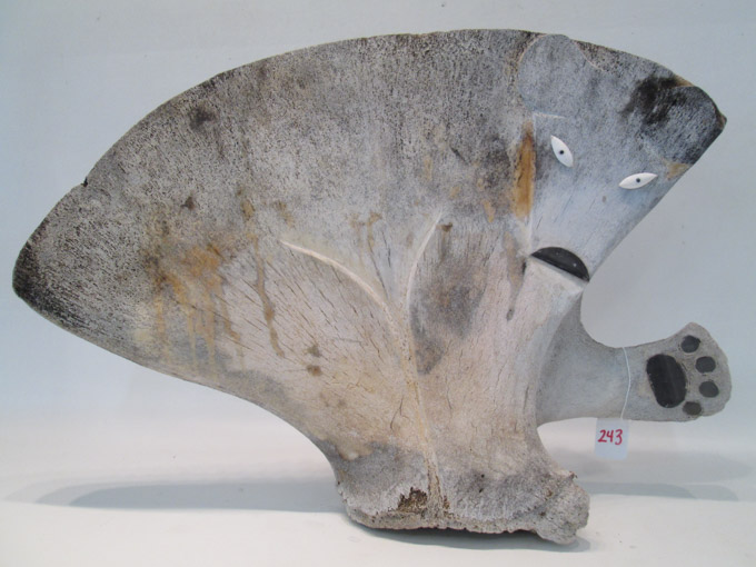 Appraisal: NORTHWEST NATIVE AMERICAN INUPIAQ CARVED WHALE BONE SCULPTURE the double