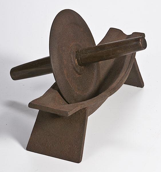 Appraisal: CAST IRON HERB GRINDER measuring Includes cast iron grinding wheel