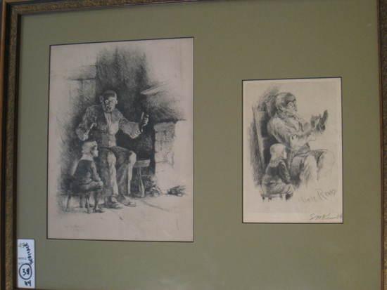 Appraisal: KEMBLE Edward Windsor - Uncle Remus Two fine etchings of