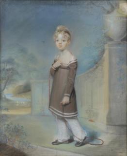 Appraisal: th C Pastel Portrait Young Girl with Jump Rope CUNNINGHAM