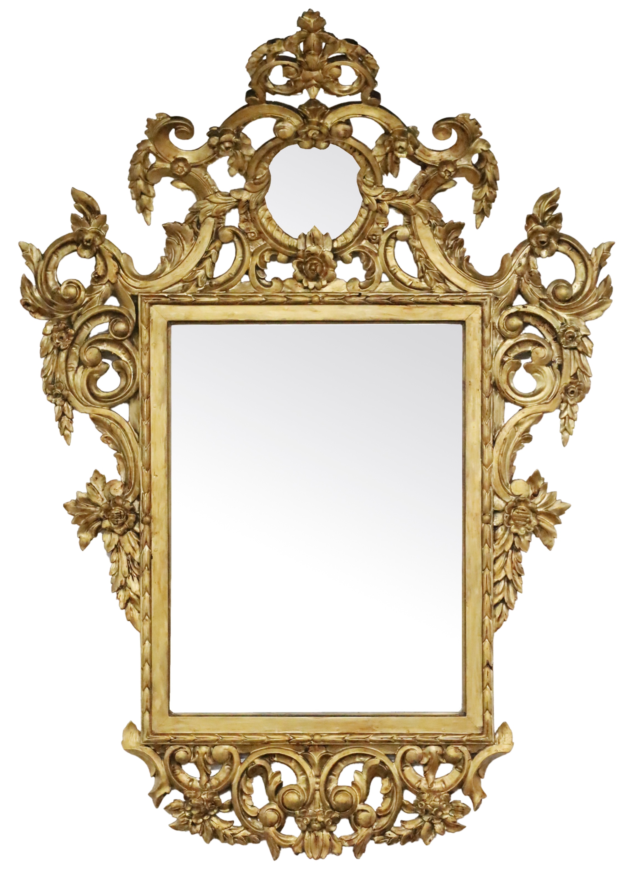 Appraisal: ANTIQUE ITALIAN FLORENTINE CARVED MIRROR Antique Italian Florentine carved mirror