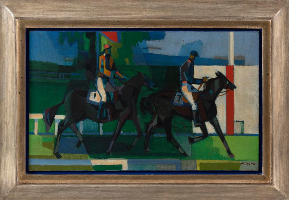 Appraisal: CAMILLE HILAIRE FRANCE GERMANY - HORSE RACE OIL ON CANVAS