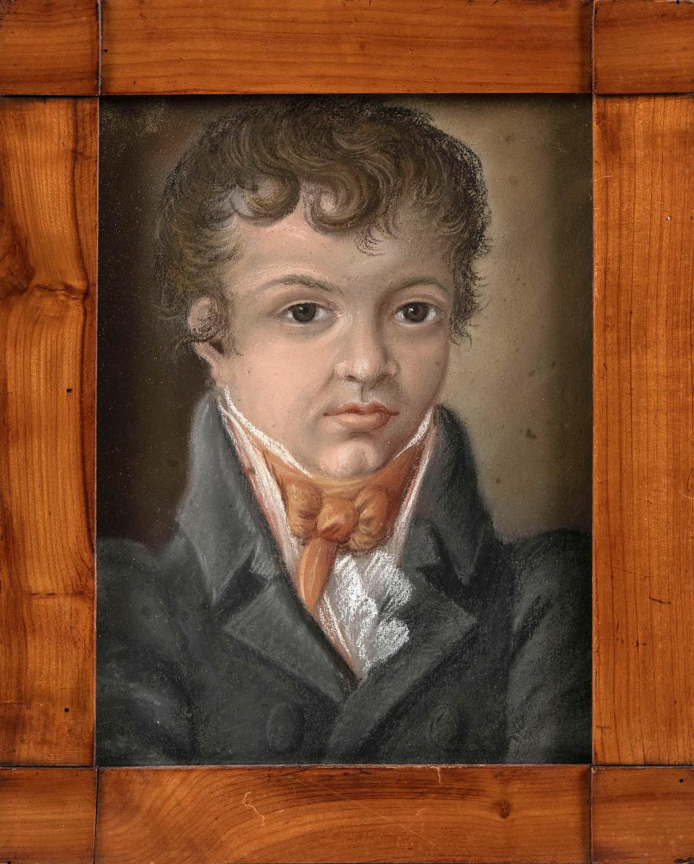 Appraisal: AMERICAN SCHOOL TH CENTURY PORTRAIT OF A YOUNG MAN PASTEL