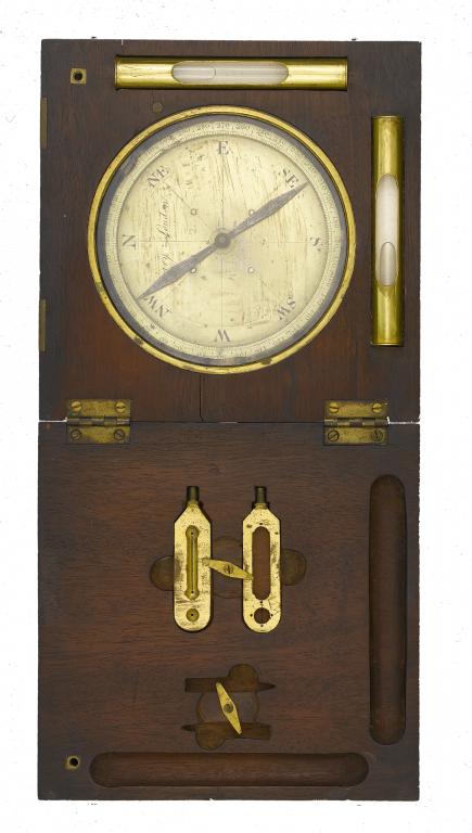 Appraisal: AN ENGLISH BRASS SURVEYOR'S COMPASS engraved Cary London and with