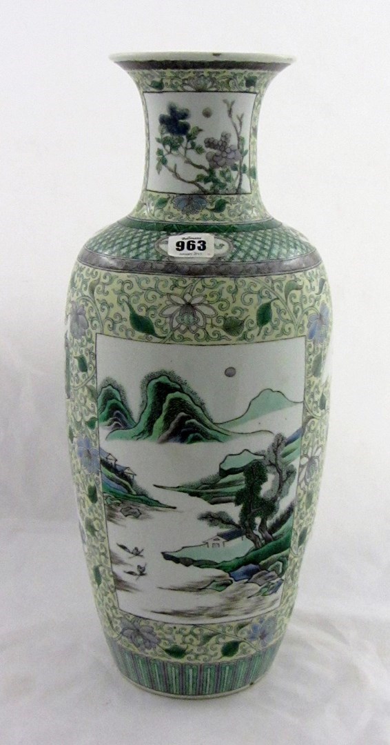 Appraisal: A Chinese famille-verte baluster vase th th century painted with