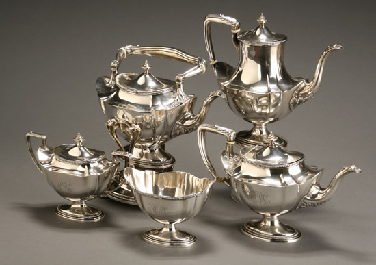 Appraisal: Gorham Sterling Five-Piece Coffee and Tea Service Providence Dated Consisting