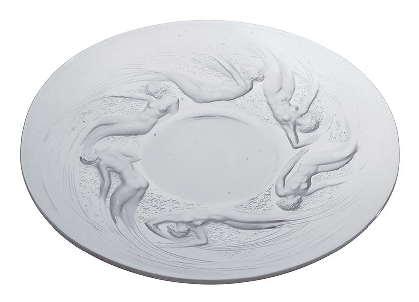 Appraisal: A RENE LALIQUE ONDINES PATTERN OPALESCENT GLASS PLATE MODEL INTRODUCED