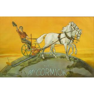 Appraisal: The McCormick Tractor Advertisement Framed lithograph on paper advertisement The