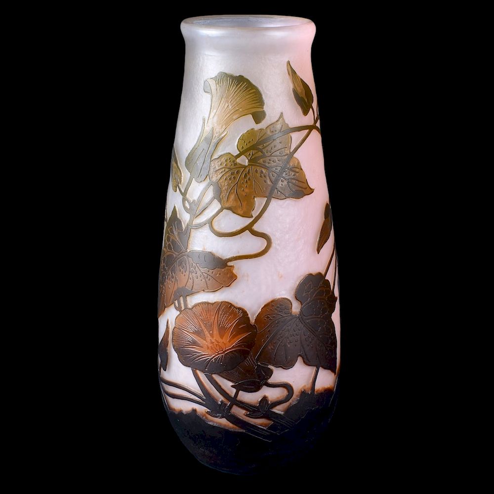 Appraisal: Arsall Cameo Vase Arsall Art Nouveau Cameo Glass Vase Signed