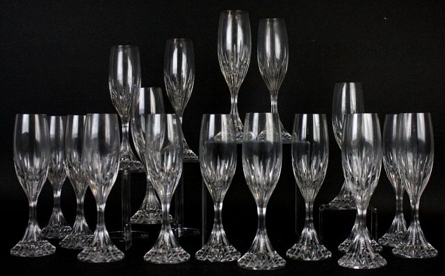 Appraisal: Baccarat Massena Crystal Champagne Flutes Set of Baccarat crystal champagne