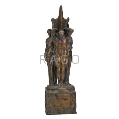 Appraisal: CONTINENTAL BRONZE SCULPTURE Art Deco figural group ca Condition Report