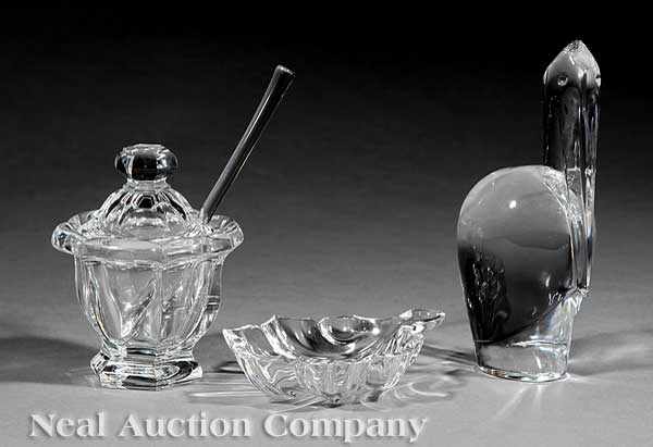 Appraisal: A Baccarat Crystal Figure of a Pelican together with a